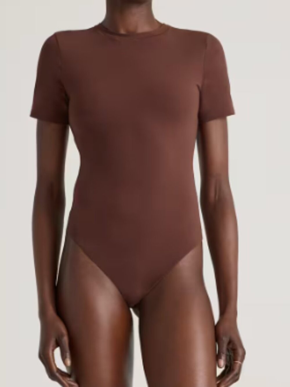 Quince Second Skin T-Shirt Bodysuit Cocoa M NWT